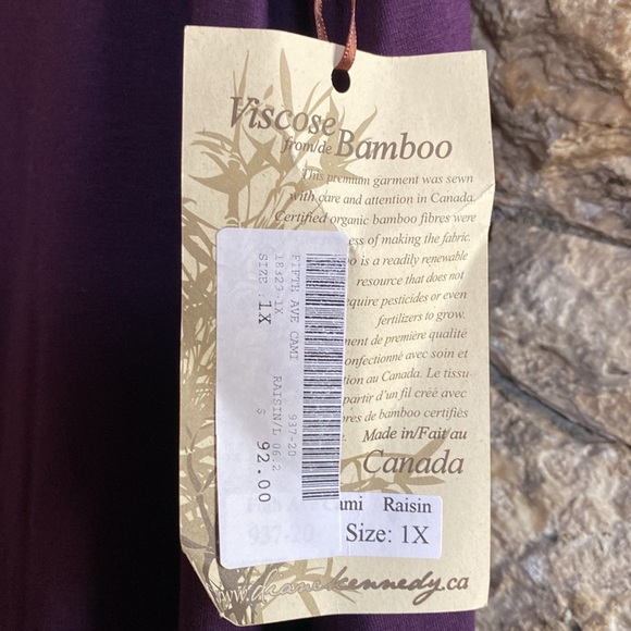 Deep purple bamboo tank - 1X - NWT - Picture 3 of 3